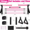 Bbtops Pilates Bar Kit with Resistance Bands,Pilates Bar with Stackable Bands Workout Equipment for Legs,Hip,Waist and Arm,Exercise Fitness Equipment for Women & Men Home Gym Yoga Pilates