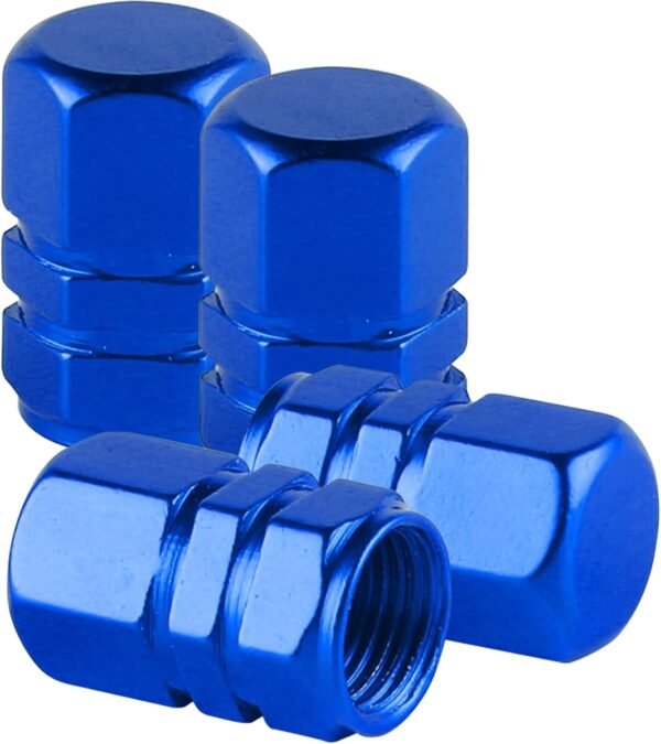 71X9R5yKxSL._AC_SL1500_.jpg alpmosn Aluminum Tire Stem Valve Caps Wheel Valve Covers Car Dustproof Tire Cap Cover Accessories, Universal for SUV, Car, Bike and Motorcycle, Hexagon Shape (4PCS Blue)