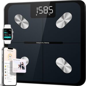 71XIV9FM8HL._AC_SL1500_.jpg Etekcity Smart Scale for Body Weight, FSA&HSA Eligible, Bathroom Digital Weighing Scale with BMI, Body Fat, Muscle Mass, Accurate Bluetooth Home User Health Equipment Sync Apps, LED, Tempered glass