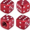71XNKbQsSjL._AC_SL1500_.jpg 4PCS Dice Style Tire Valve Stem Caps, with O Rubber Ring, Universal Aluminium Alloy Dustproof Tire Valve Stem Covers for Cars, SUV, Trucks, Bikes, Motorcycles, Bicycles(Red)