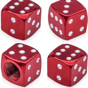 71XNKbQsSjL._AC_SL1500_.jpg 4PCS Dice Style Tire Valve Stem Caps, with O Rubber Ring, Universal Aluminium Alloy Dustproof Tire Valve Stem Covers for Cars, SUV, Trucks, Bikes, Motorcycles, Bicycles(Red)
