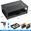 gianotter Desk Organizers and Accessories, Monitor Stand with Drawer and 2 Pen Holder, Desktop Organizer Suitable for Offices and Dormitories (Black)