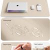 YSAGi Leather Desk Pad Protector, Office Desk Mat, Large Mouse Pad, Non-Slip PU Leather Desk Blotter, Waterproof Laptop Desk Writing Pad for Office and Home (23.6" x 13.8", Eggshell)