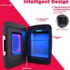 Frigidaire Gaming Light Up Mini Beverage Refrigerator, 6 can, 4 liters, Cooler with large see through door and LED lights Perfect for Gaming Experience, Home, Office, or Cars.12V Charger (Stealth)