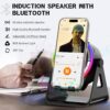 Wireless Induction Speaker, 5-in-1 Bluetooth 5.3 Phone Stand with 360° Rotation & RGB Ambient Light - Cool Tech Gadgets Gifts for Men Women Dad Mom - Compatible iPhone/Android/iPad/Samsung (Black)
