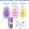 71YFD20HCaL._AC_SL1500_.jpg Johnson's Baby Here Comes Baby Gift Set, Baby Essentials for New Parents with Moisturizing Lotion, Bedtime Bath, Body Wash & Shampoo, Hand & Face Wipes, & Diaper Rash Cream, 5 Items
