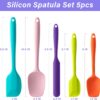 Silicone Spatula Set, 5 Piece Food Grade Rubber Spatulas for Baking, Cooking, and Mixing High Heat Resistant Non Stick Dishwasher Safe BPA-Free (Multicolor)