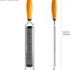 Deiss PRO Lemon Zester & Heavy Duty Cheese Grater & Vegetable Grater - Parmesan Cheese Lemon, Garlic, Nutmeg, Chocolate, Fruits, Vegetables, Ginger Grater - Cheese Shredder & Stainless Steel Grater
