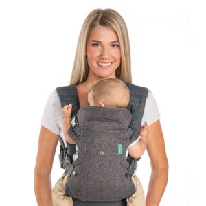 71Ysf6HGZ1L._SL1500_.jpg Infantino Flip 4-in-1 Convertible Baby Carrier, Adjustable, Ergonomic Babywearing, Registry Essential, Baby Carrier for Newborn to Toddler, Gray