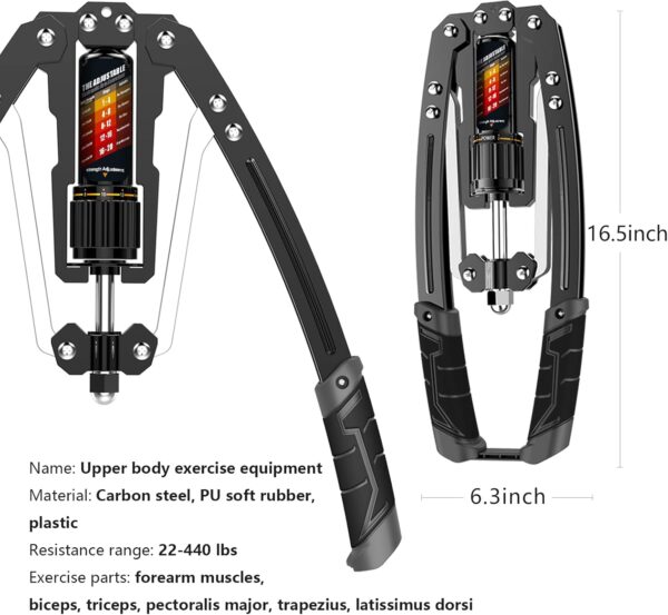 71YvRjXaH1L._AC_SL1500_.jpg EAST MOUNT Twister Arm Exerciser - Adjustable 22-440lbs Hydraulic Power, Home Chest Expander, Shoulder Muscle Training Fitness Equipment, Arm Enhanced Exercise Strengthener.