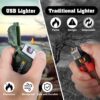 LcFun Electric Dual Arc Lighter USB Rechargeable Outdoor Windproof Flameless Plasma Lighters for Camping, Hiking, Waterproof Matches Survival Tactical Gear Birthday Gifts for Men