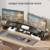 71Z7X8PzwuL._AC_SL1500_.jpg OPNICE Desk Organizers and Accessories, Dual Monitor Stand Riser with Drawer and 2 Pen Holders, Desk Shelf Metal Computer Racks for Office Workspace Organizers, Desktop Organization (Black Metal)