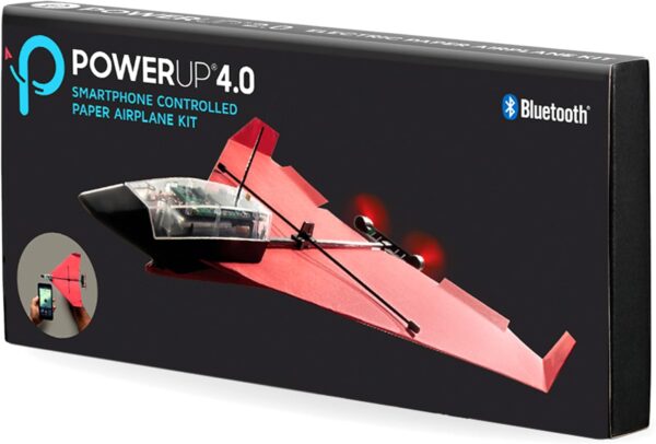 71ZKC2DF6L._AC_SL1500_.jpg POWERUP 4.0 The Next-Generation Smartphone Controlled Paper Airplane Kit, RC Controlled. Easy to Fly with Autopilot & Gyro Stabilizer. for Hobbyists, Pilots, Tinkerers.