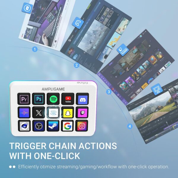 71ZmoNHJszL._AC_SL1500_.jpg FIFINE AmpliGame Gaming Controller with 15 Shortcuts for OBS Streaming Studio with Macro Keys, Trigger Actions, PC Media RGB Controller for Content Creation/Office Work-D6 White