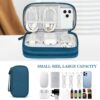 FYY Electronic Organizer, Travel Cable Organizer All-in-One Storage Bag Pouch Electronic Accessories Carry Case Portable Waterproof Double Layers for Cable, Cord, Charger, Phone, Earphone Green