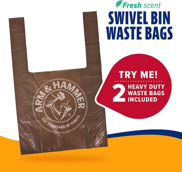 71aVMGtWoQL._AC_SL1500_.jpg Arm & Hammer Dog Pooper Scooper Swivel Bin & Rake, Poop Scoop for Dogs, Black (2 Heavy Duty Scented Waste Bags Included)