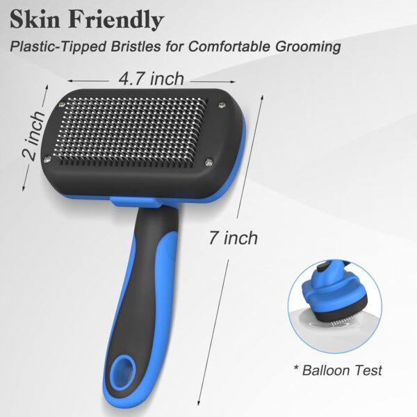 71agzbcGIsL._SL1500_.jpg Swihauk Self Cleaning Slicker Brush - Skin Friendly Deshedding Grooming Tool for Dogs & Cats, Suitable for Shedding & Haired Pets, with Pet Supplies Accessories, Blue