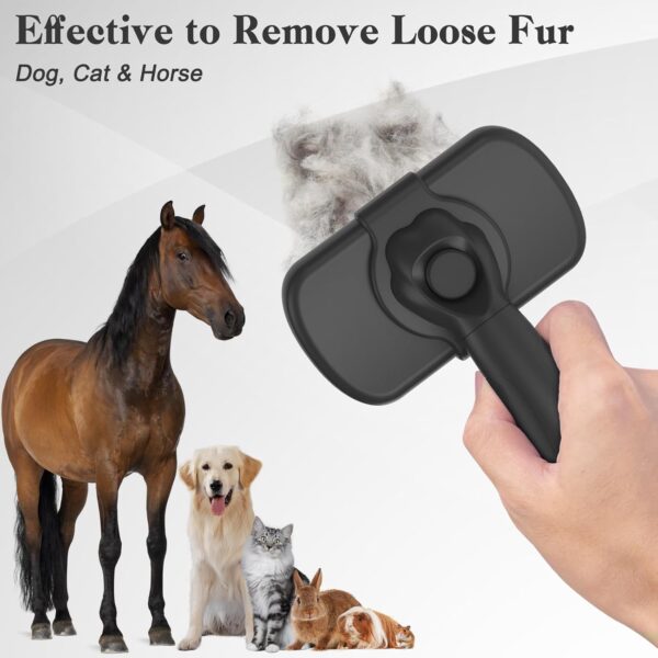 71bppR1s0rL._SL1500_.jpg Dipoo Self Cleaning Shedding Brush - Skin Friendly Grooming Tool for Dogs, Cats, and Puppies, Deshedding and Hair Removal for Long and Short Haired Pets, Black