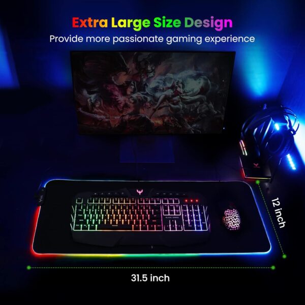 71cGYSoTYL._AC_SL1500_.jpg BladeHawks Extra Large RGB Gaming Mouse Pad-14 Light Modes, Extended Soft LED Mouse Pad, Anti-Slip Rubber Base, Computer Keyboard Mousepad Mat (31.5 x 12 Inch)