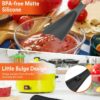 71cMJ3jFcPL._AC_SL1500_.jpg Cooking Spoon for Nonstick Cookwares, Great for Cooking and Serving Sturdy BPA-Free Matte Silicone, Wood Handle Spoon for Mixing, Scoop, and Scrape (Black & Grey, 11.4 inch)