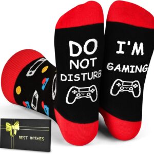71cSWpSkkHL._AC_SL1500_.jpg Birthday Gifts for Men Teen Boys, Valentines Day Gift for Him Boyfriend Husband, Do Not Disturb I'm Gaming Funny Gamer Socks