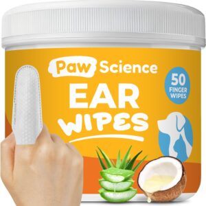 71ctxokGBkL._AC_SL1500_.jpg Paw Science Dog Ear Cleaner Wipes – Finger Wipes for Dogs & Cats – Cleaning, Soothing, & Deodorizing Itchy Ears – Pet Ear Relief Solution (Coconut)