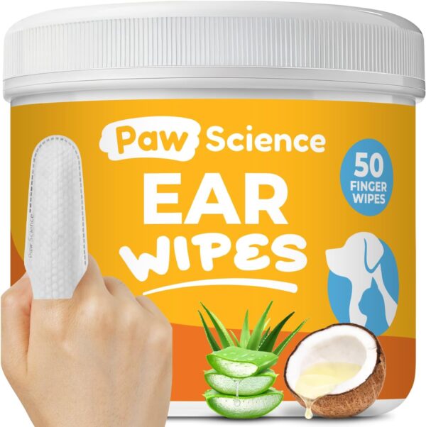 71ctxokGBkL._AC_SL1500_.jpg Paw Science Dog Ear Cleaner Wipes – Finger Wipes for Dogs & Cats – Cleaning, Soothing, & Deodorizing Itchy Ears – Pet Ear Relief Solution (Coconut)