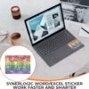 Synerlogic Word/Excel Windows Shortcut Sticker | Reference Guide Keyboard Shortcuts | Work from Home Essentials | Excel Shortcuts Cheat Sheet Laminated Vinyl (Rainbow/Small)