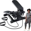 OLIXIS Steppers for Exercise At Home Workout Equipment, Mini Stepper Exercise Machine for Senior Citizens, Twist Stepper with Resistance Bands, Cardio Weight Loss Equipment Home Fitness
