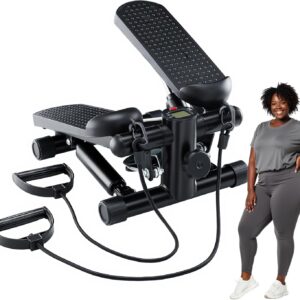 71d6nJtObiL._AC_SL1500_.jpg OLIXIS Steppers for Exercise At Home Workout Equipment, Mini Stepper Exercise Machine for Senior Citizens, Twist Stepper with Resistance Bands, Cardio Weight Loss Equipment Home Fitness