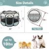 71d96XFUadL._AC_SL1500_.jpg Siedihit Dog Cat Playpen, Puppy Pet Playpen Indoor for Small Dog Crate Tent Cage Outdoor, Portable Pop Up Dogs Enclosure Kennel with Carrying Case for Dogs/Cats/Rabbits(Grey, Small