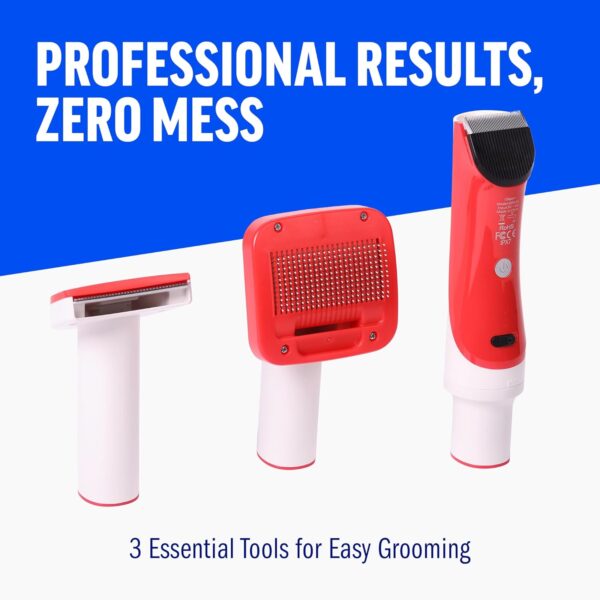ChomChom Roller Dog Vacuum for Shedding Grooming – Dog Grooming Kit with Dog Brush Vacuum Attachment, Pet Hair Clipper with Guards, Large-Capacity Bin