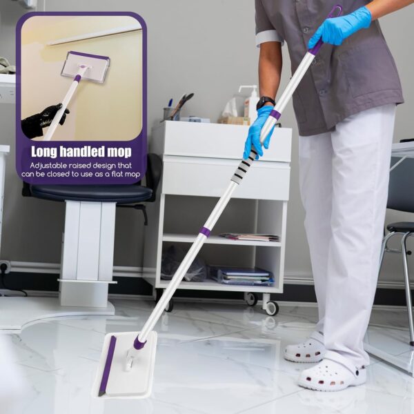 71dT36HnKkL._AC_SL1500_.jpg Baseboard Cleaner Tool with Handle, 60" Extendable Long Handle Baseboard Cleaner with 5 Reusable Pads for Baseboards Cleaning, Ceiling, Wall, Floor, Bathroom Kitchen