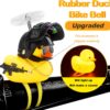 wonuu Rubber Duck Bike Bell, Squeeze Ducks with Helmet for Cycling Car Dashboard Decorations Motorcycle Bicycle Accessories