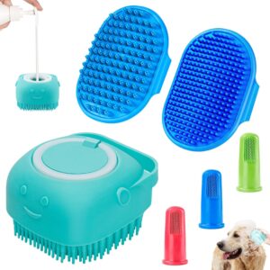 71eYHT4wi1L._AC_SL1500_.jpg Comotech 6PCS Dog Bath Brush & Dog Toothbrush | Adjustable Handle Shampoo Brush & Scrubber for Short & Long Haired Dogs & Cats | Effectively Solve Odor & Stain Removal Problems (Blue Blue Blue.)