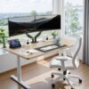 HUANUO FlowLift™ Dual Monitor Stand, Fully Adjustable Gaming Monitor Desk Mount for 13–32″ Computer Screens, Full Motion VESA 75x75/100x100 with C-Clamp & Grommet Base, Each Arm Holds 4.4 to 19.8 lbs
