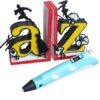 SCRIB3D P1 3D Printing Pen with Display - Includes 3D Pen, 3 Starter Colors of PLA Filament, Stencil Book + Project Guide, and Power adapter