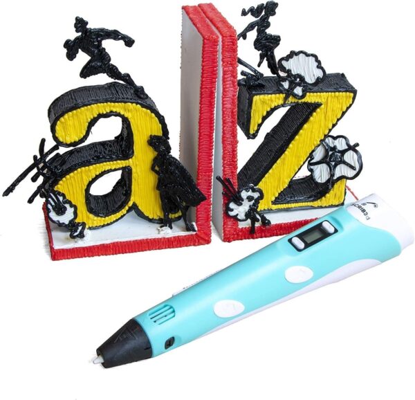 SCRIB3D P1 3D Printing Pen with Display - Includes 3D Pen, 3 Starter Colors of PLA Filament, Stencil Book + Project Guide, and Power adapter