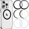 71es-FcK64L._AC_SL1500_.jpg Aothey Universal Metal Rings Compatible with Magsafe Sticker,Magnetic Ring for Phone Cases & Wireless Charging, 6 Pack (2 Black,2 White & 2 Silver)