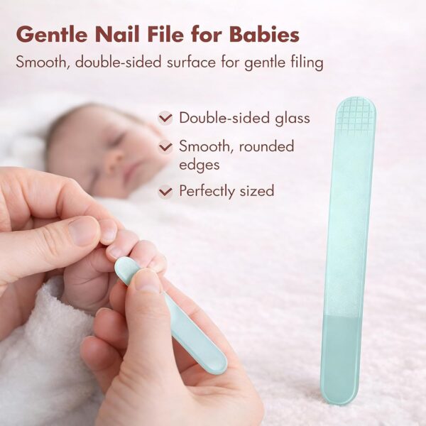 Baby Nail Kit, 4-in-1 Baby Nail Care Set with Cute Case, Baby Nail Clippers, Scissors, Nail File & Tweezers, Baby Manicure Kit and Pedicure kit for Newborn, Infant, Toddler, Kids-Owl Green