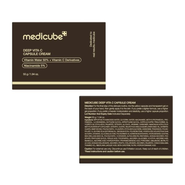71fgpJ7GL._SL1500_.jpg medicube Capsule Cream with Deep Vitamin C | Liposome Vitamin C Golden Capsule for Radiance & Firm-Looking Skin | Hydrating Glow Gel Texture | Korean Skincare, 1.94 oz