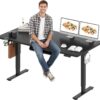 71gASam5seL._AC_SL1500_.jpg SANODESK Electric Standing Desk 71 x 32 Inches, Height Adjustable Sit Stand with Large Splice Board Desktop for Home Office, Computer Workstations,Memory Ergonomic Computer Desk, Black Frame/Black Top