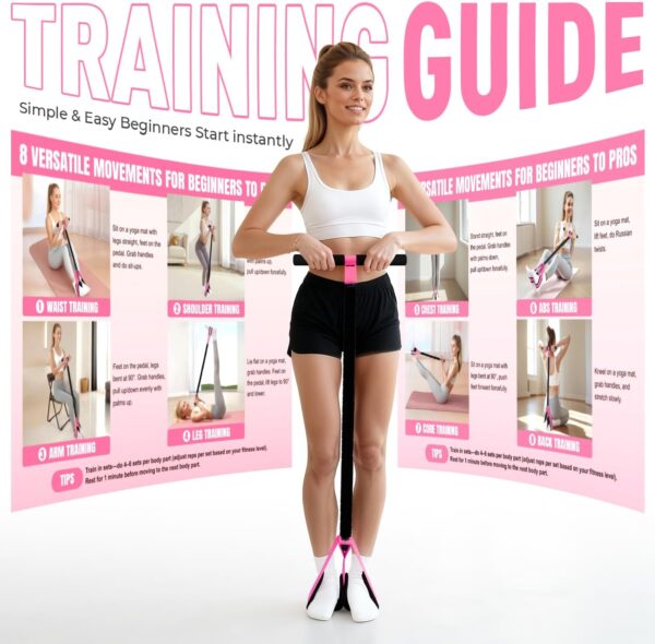 71gBoqnK0DL._AC_SL1500_.jpg 2026 Upgraded Durable Pedal Resistance Band with Handle, Thickened Latex Tubes and Soft Foam Fabric Foot Pedal, Sit Up Exercise Equipment for Abdomen, Waist, Arm, Core/ABS, Leg, Physical Therapy