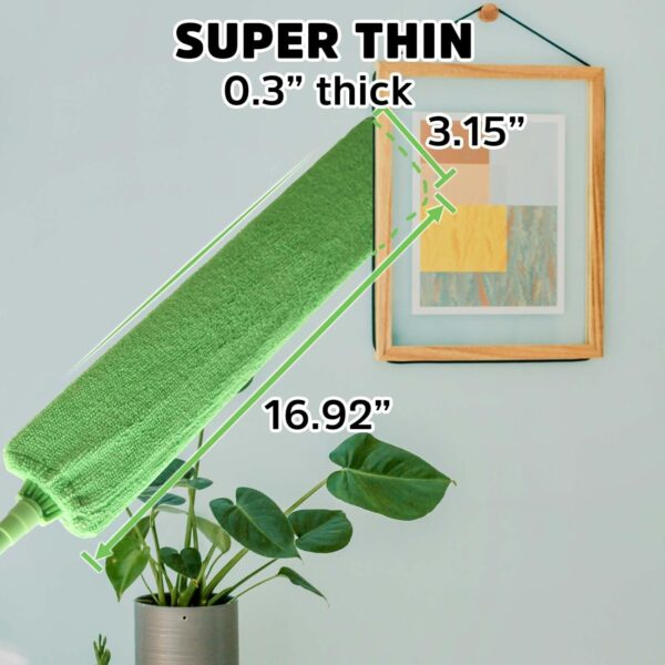 Retractable Gap Dust Cleaner Under Appliance Cleaning Tool, Bafezoze Flat Duster for Under Refrigerator Fridge Stove Couch Bed, Skinny Thin Duster for Tight Spaces