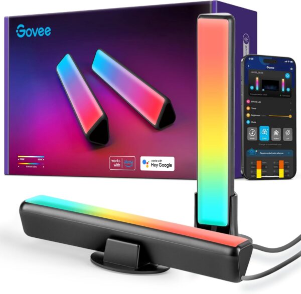 71gYPiuGlJL._AC_SL1500_.jpg Govee Smart LED Light Bars, Work with Alexa and Google Assistant, RGBICWW WiFi TV Backlights with Scene and Music Modes for Gaming, PC, Living Room Decoration, Black