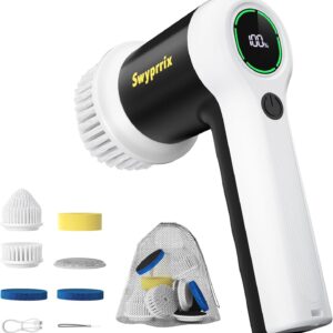 71gggdc6DNL._AC_SL1500_.jpg Electric Bathroom Cleaning Brush, Cordless Spin Scrubber Full Body Waterproof IPX7 with 6 Replaceable Brush Heads for Bathtub/Kitchen/Window/Home Cleaning -SD-CTB02