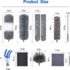 Microfiber Duster Kit (11PCS) - Washable Dusters with Extension Pole (30 to 100 in) for Cleaning Ceilings, Fans, Furniture