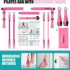71hQOsSL4L._AC_SL1500_.jpg Ayombo Pilates Bar Kit with Resistance Bands, Pilates Workout Equipment for Legs, Hip, Waist, Arm, Squats Exercise Equipment for Home Workouts, Adjustable 3-Section Pilates Bar Kit for Women & Men