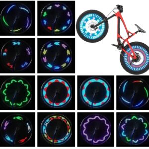 71hyOXNcW5L._AC_SL1498_.jpg Bike Wheel Lights (2 Pack) - Waterproof LED Bicycle Spoke Tire Lights - Great Gift for Kids Adults - 30 Different Patterns Change - Bike Accessories - Black