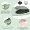 71iP7gg5hZL._AC_SL1500_.jpg MOSISO Wrist Rest Support for Mouse Pad&Keyboard Set, Circle Curved Ergonomic Mousepad&Coaster Non-Slip Base Home/Office Pain Relief&Easy Typing Pad with Soft Cloth&Silicone Lining, Antique Green